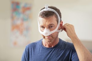 man wearing cpap mask